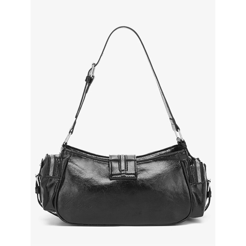 2935 Retro PU Leather Underarm Bags Y2k Buckle Shoulder Bag Punk Handbag - Picture 5 of 7